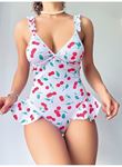 Vişne Desenli Fantezi Body