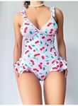 Vişne Desenli Fantezi Body