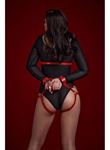 Fantezi Sütyen Külot Kelepçeli Kırmızı Harness Set
