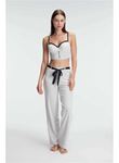 Fantezi Bralet Sütyen Pamuklu Puantiye Desenli Desteksiz Dantel Detaylı Pijama Takımı