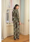 Çiçek Yaprak ve Etnik Desenli Pijama Takımı