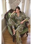 Çiçek Yaprak ve Etnik Desenli Pijama Takımı