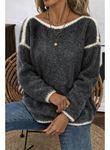 Kadın Uzun Kollu Kayık Yaka Triko Bluz