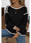 Kadın Uzun Kollu Kayık Yaka Triko Bluz