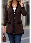 Kadın Uzun Kollu Cepli önden Düğmeli Uzun Modal Ceket Hırka