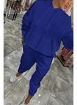 Kadın Uzun Kollu Kapşonlu Pulpayet Detay Viskon Iki Iplik Bluz Ve Pantolon Ikili Takım