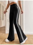 Kadın Yüksek Bel şerit Detaylı Ispanyol Paçalı Dalgıç Pantolon
