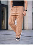 Erkek Keten Cepli Çıma Dikişli Jogger Buggy Pantalon Rahat Kalıp - Kahverengi
