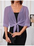 Kadın Truvakar Kollu önden Bağlamalı Kısa şifon Bolero Ceket