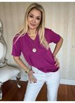 Kadın Kısa Kollu V Yaka Bluz