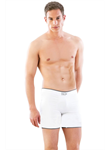 Beyaz MI Emay 2108 Seamless uzun Erkek Boxer