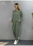 Kadın Iki Iplik Viskon Pamuk Kumaş Arma Detaylı Ikili Takım