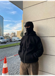 Samuray Ninja Çift Kapşonlu ZIP Fermuarlı Kanguru Çepli Tam Fermuarlı Hoodie Swetshirt - Siyah