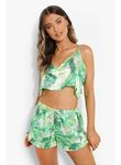 Yeşil Fırfırlı Şortlu Pijama Takımı