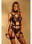 Siyah Zincir Aksesuarlı Fantezi Vücut Harness