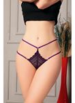 Fantezi Dantelli 2 İpli Mor Tanga String