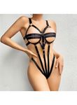 Fantezi Lastik Body Harness Siyah