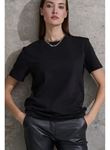 Unisex Kısa Kollu Bisiklet Yaka Basic Viskon Bluz