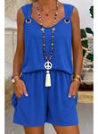 Kadın Kolsuz V Yaka Kuş Gözü Detay Bluz Short Aerobin Ikili Takım