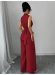 Kadın Balıkçı Yaka Kolsuz Incili Beli Kuşaklı Uzun Janjan Tulum