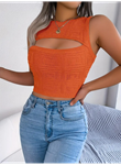 Kadın Askılı Bisiklet Yaka Güpüs Dekolteli Triko Crop Bluz