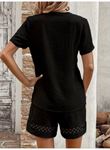 Kadın Kısa Kollu V Yakalı Bluz Ve Short Ikili Takım