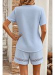 Kadın Kısa Kollu V Yakalı Bluz Ve Short Ikili Takım