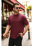 Erkek Kolları Dar Kesim Rahat Kalıp Basic Tişört