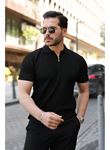 Erkek Fermuarlı Yakalı Kısa Kollu Tshirt