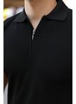Erkek Fermuarlı Yakalı Kısa Kollu Tshirt