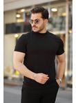 Erkek Ince çizgi Dokulu Kısa Kollu T-shirt