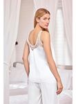 Dantelli ve Dekolteli Saten Pijama Takımı