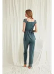 Dantelli Önü Düğmeli Hamile Lohusa 3'lü Viskon Pijama Takımı