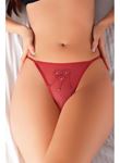 Bordo Nakışlı Desenli Fantezi Tanga String