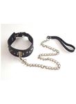 Şık Tasarım Zincir Tasma ve Siyah Kelepçe Harness Set