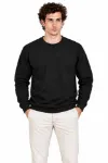 Erkek 2Li Bisiklet Yaka İçi Şardonlu 2 İplik Düz Uzun Kollu Regular Fit Sweatshirt - Siyah - Haki