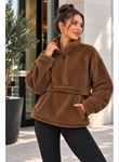 Kadın Yarım Fermuarlı Kanguru Cepli Peluş Wellsoft Sweatshirt